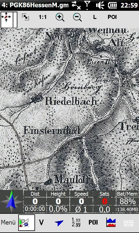 Screenshot Preusische
      Generalstabskarte 1828