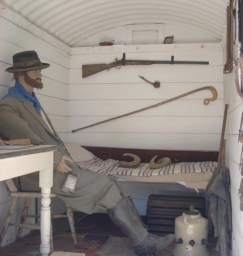 Einblick in einen Schferkarren (in einem britischen
          Freiluftmuseum)